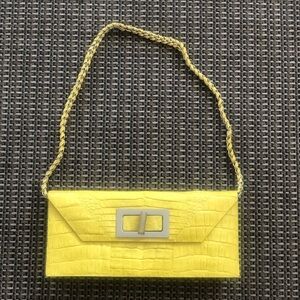 Paola Dangond Envelope yellowclutch  bag Genuine crocodile Excellent condition